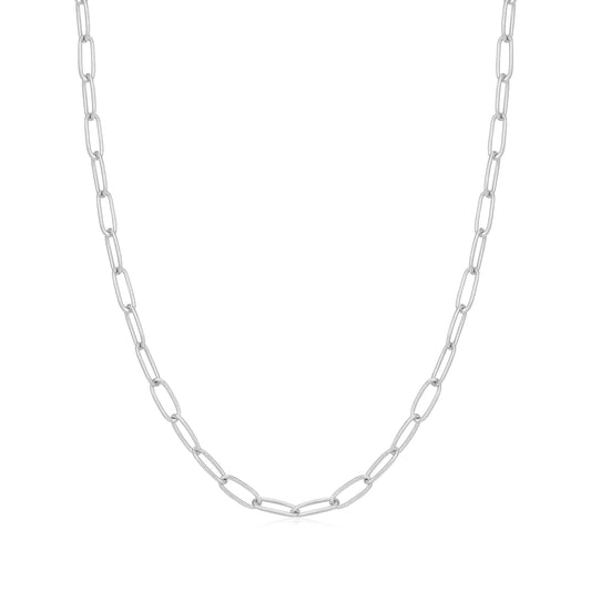 silver link charm chain necklace