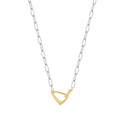 silver arrow link chunky chain necklace
