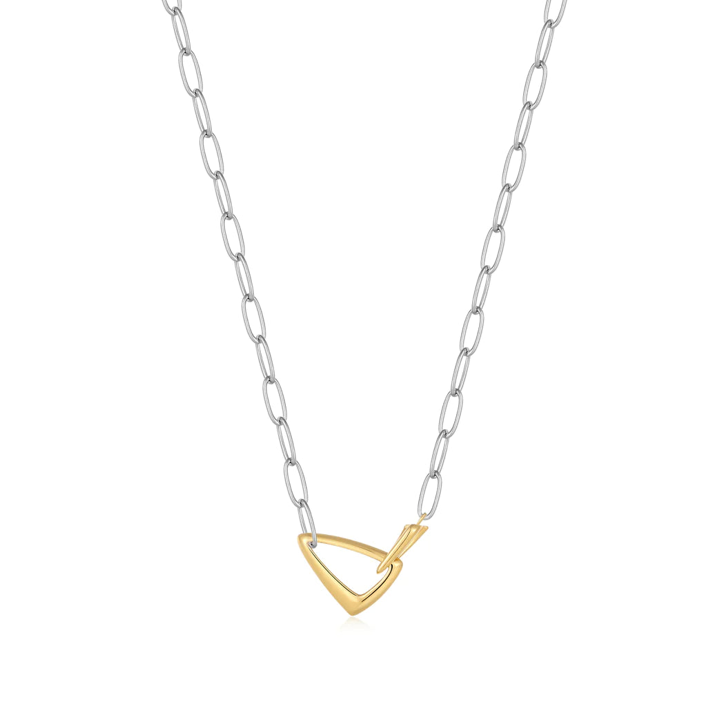 silver arrow link chunky chain necklace