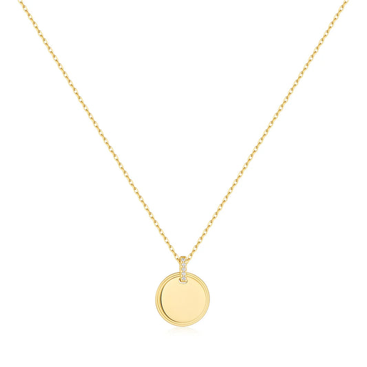 gold disc pendant necklace