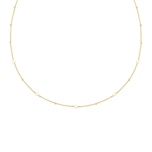 gold disc station necklace