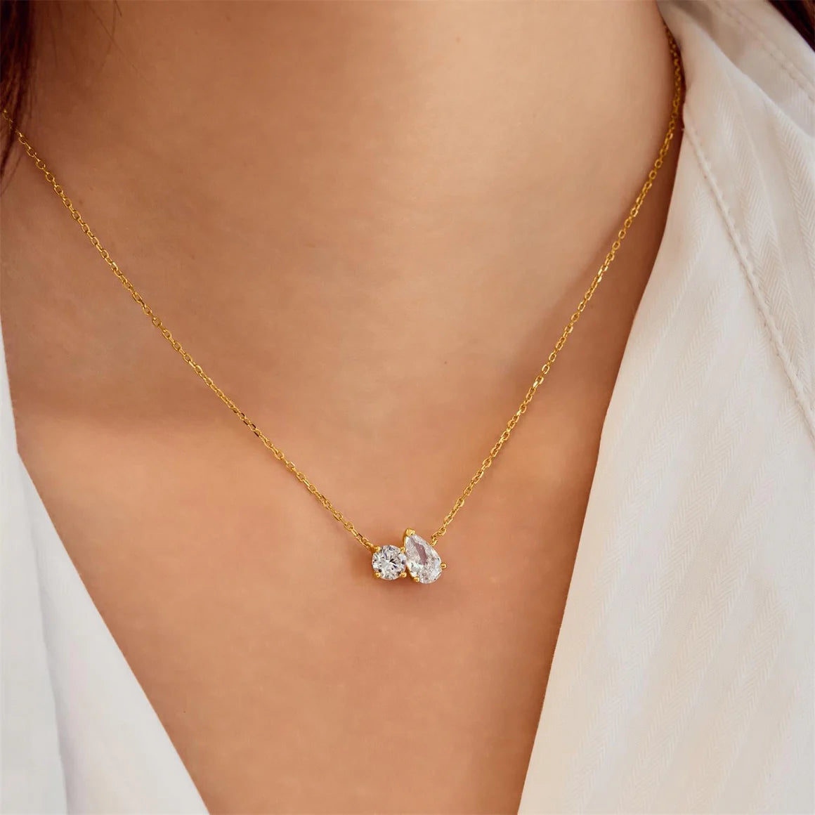 Gold Toi + Moi Necklace
