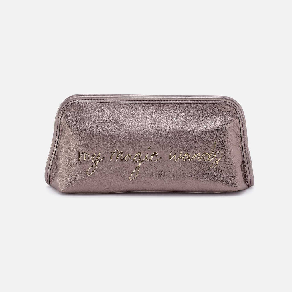 Beauty Brush Case in Metallic Pewter