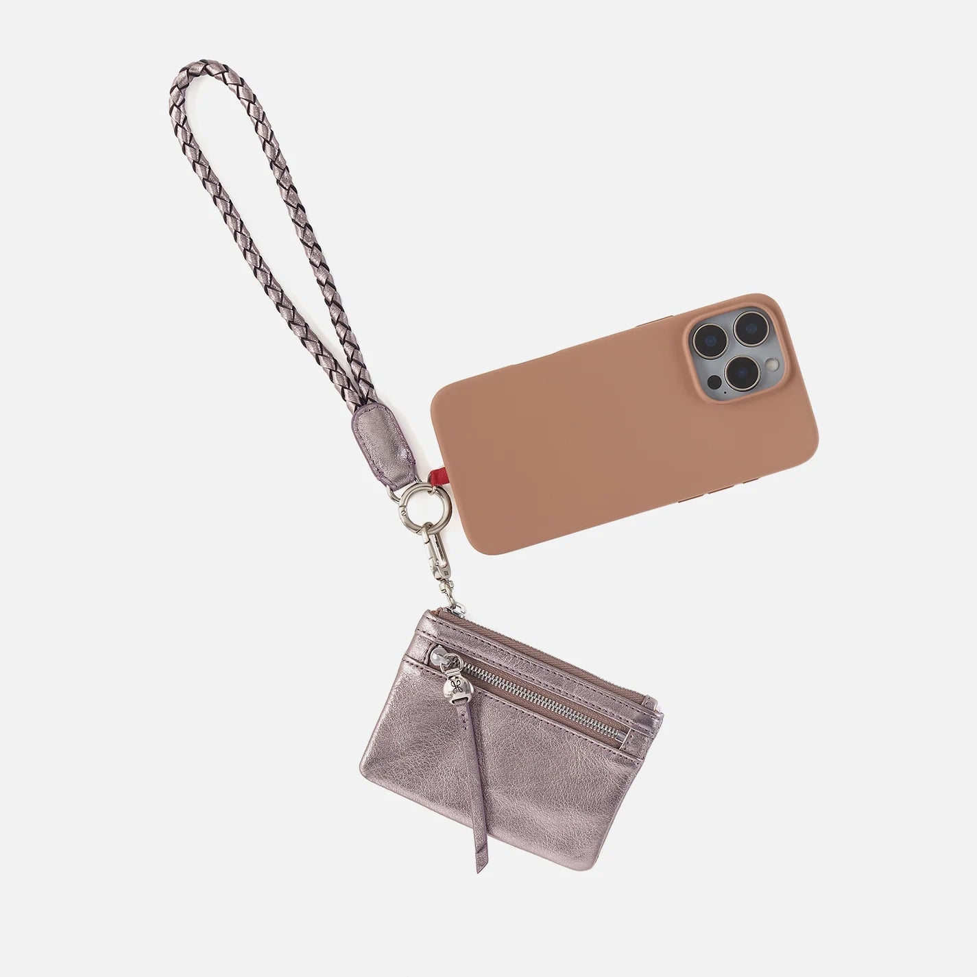 Lasso Phone Wristlet in Metallic Pewter