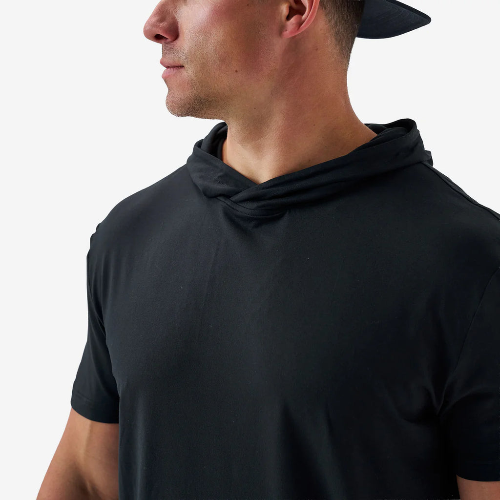 Black Short Sleeve Hoodie