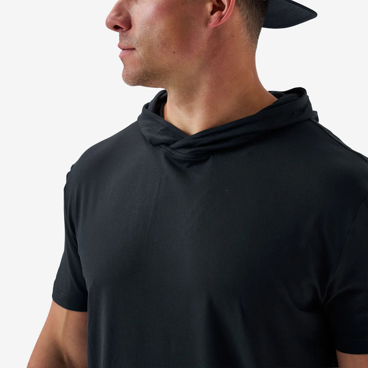 Black Short Sleeve Hoodie