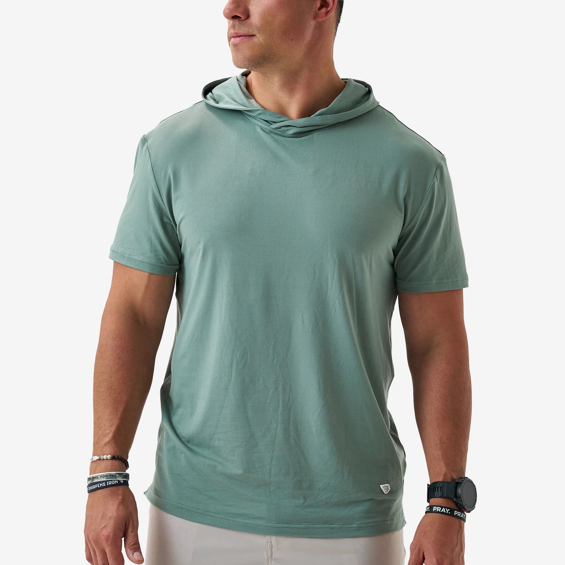 Sage Short Sleeve Performance Hoodie