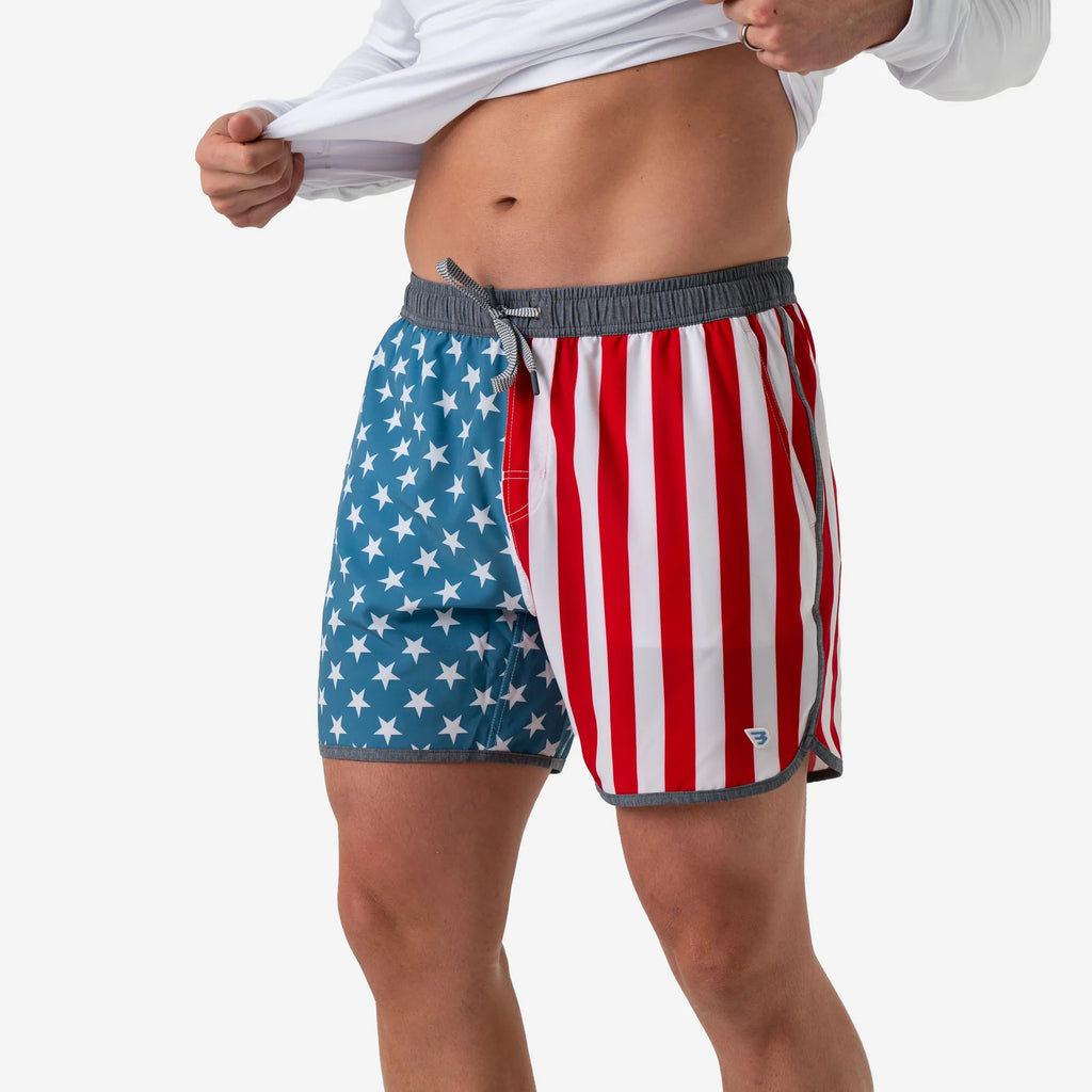 Throwback USA Swim Trunk