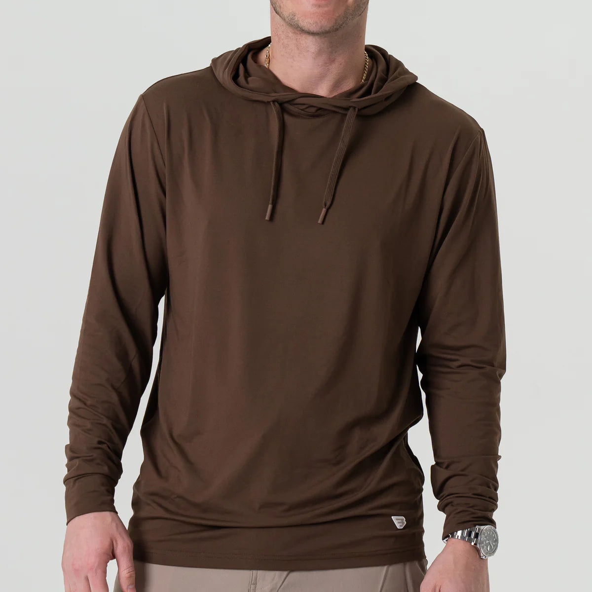 Heather Brown Performance Hoodie