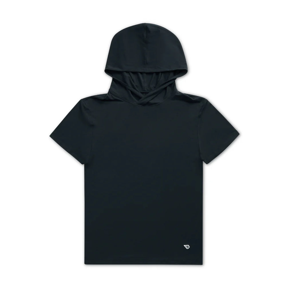 Black Short Sleeve Hoodie