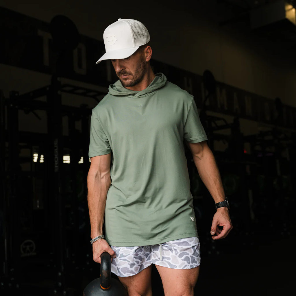 Sage Short Sleeve Performance Hoodie