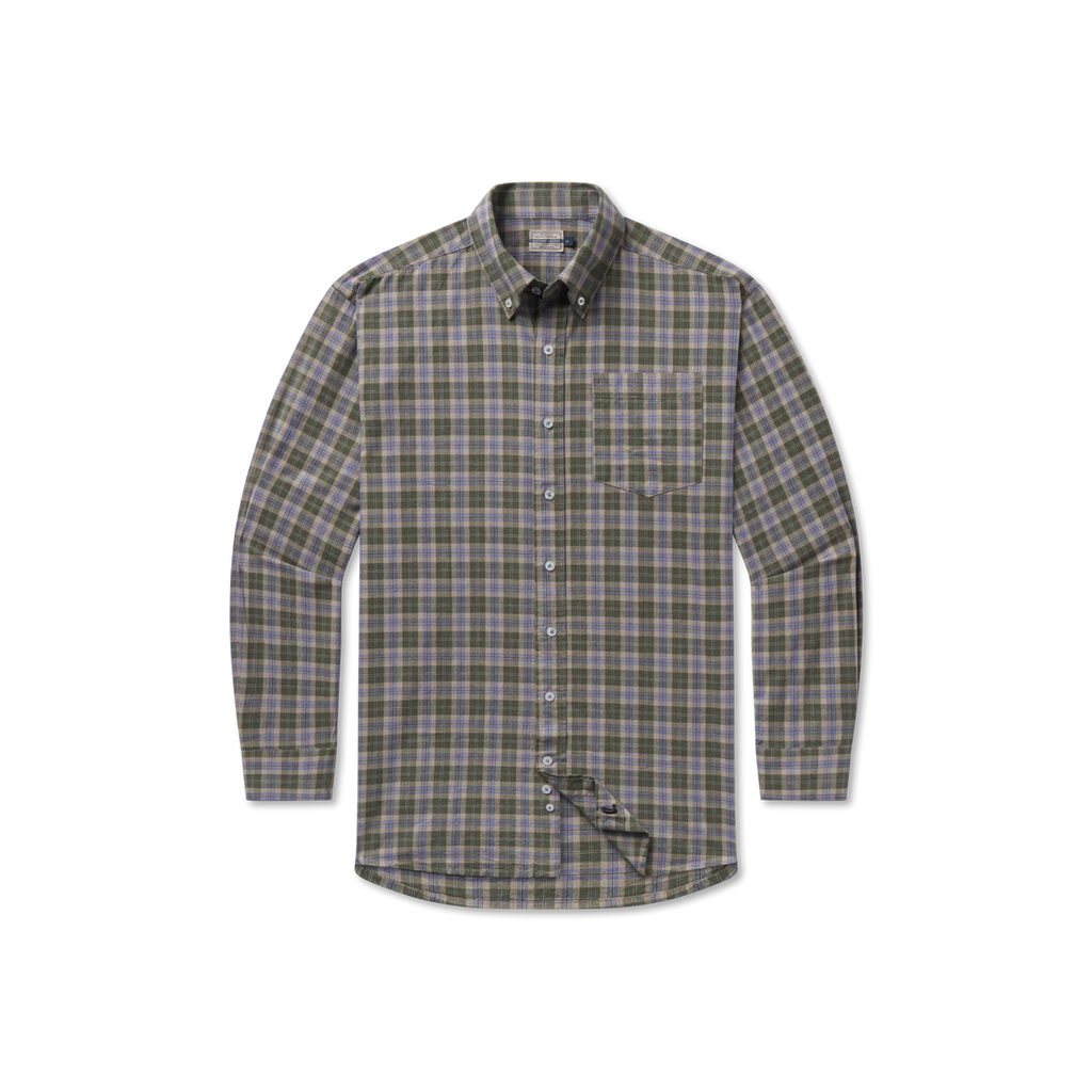 Bandera Washed Plaid - Dark Olive and Blue