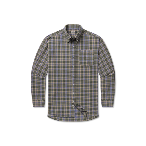 Bandera Washed Plaid - Dark Olive and Blue