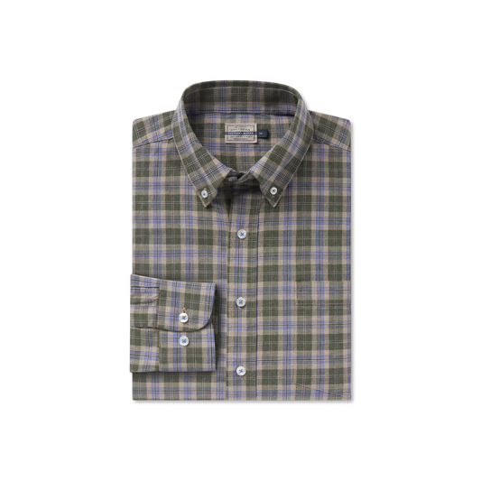 Bandera Washed Plaid - Dark Olive and Blue