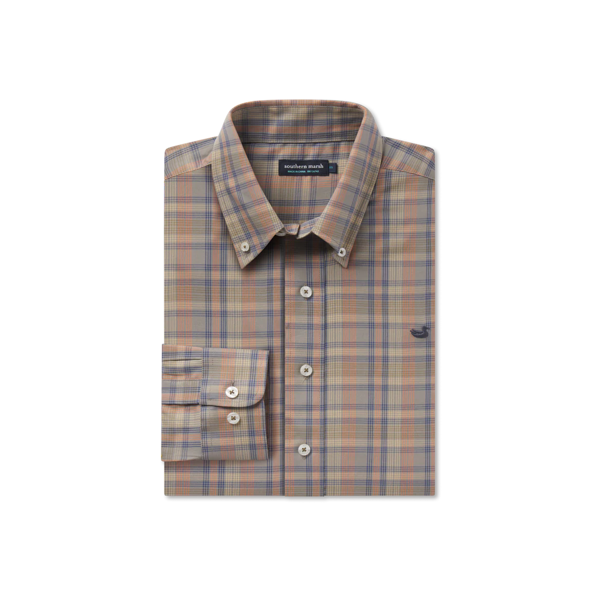 Benton Grid Dress Shirt - Burnt Tuape