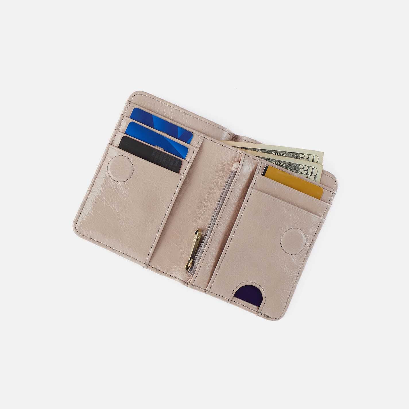 Jill Bifold Wallet in Stone Gloss