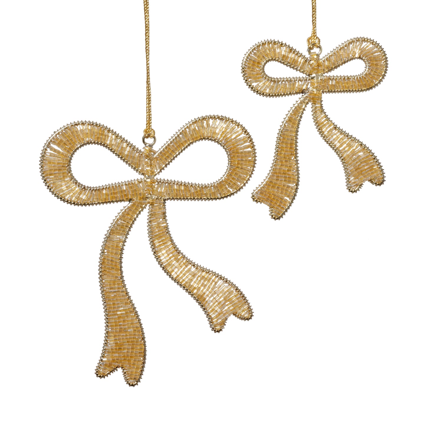 beaded bow ornament