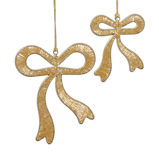 beaded bow ornament