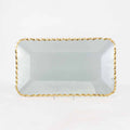 Cordova Rectangle Serving Tray   Clear/Gold   16.5x9.5