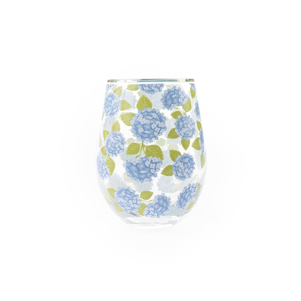 Stemless Wine Glass | Hydrangea