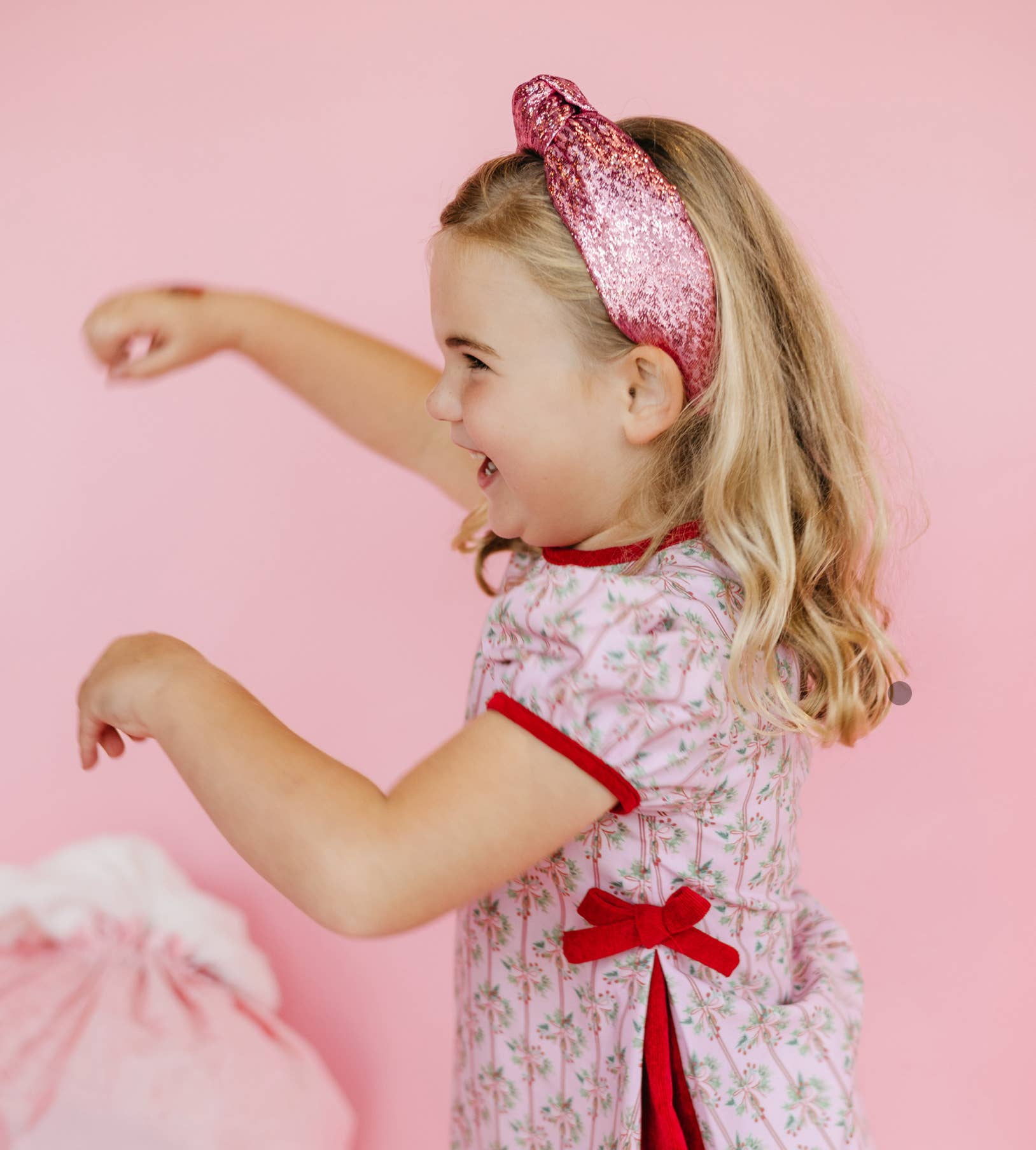  Pink Tinsel Knotted Headband