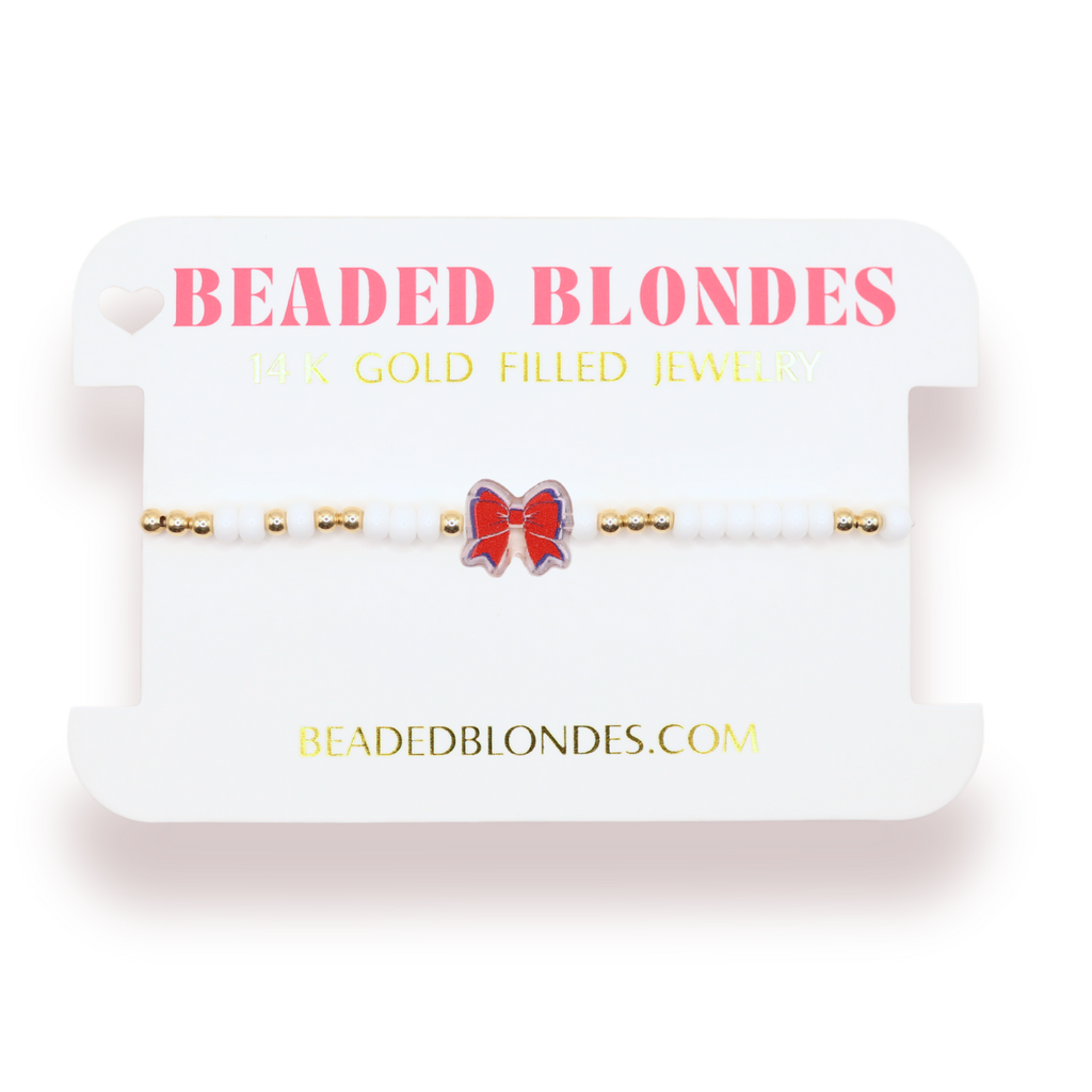 Red and Blue Bow Bracelet