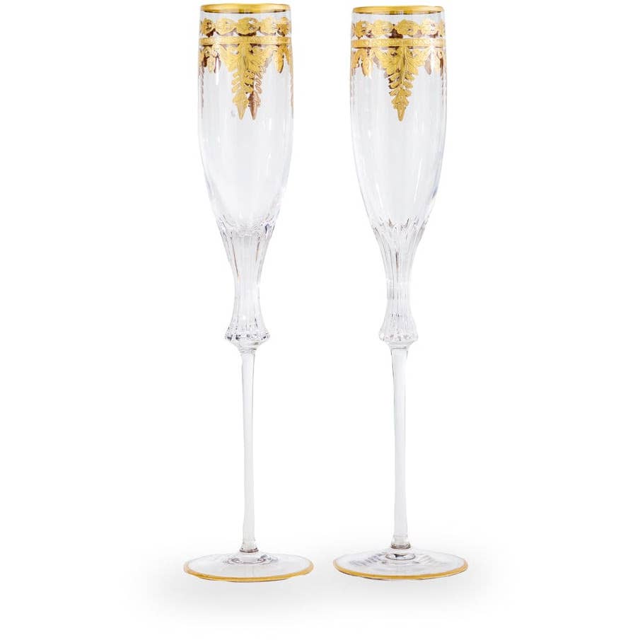 Vetro Gold Wedding Flute Set