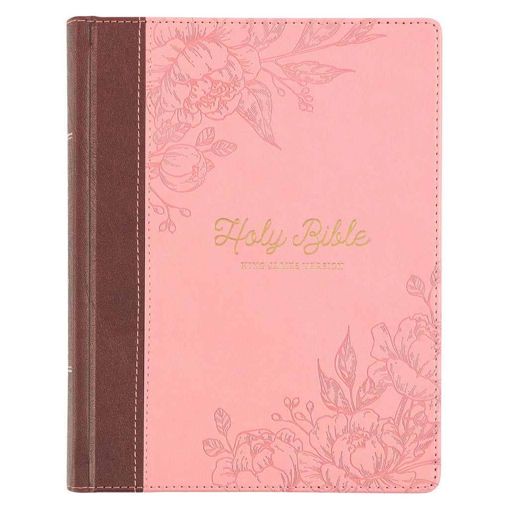 KJV Note-taking Bible Faux Leather HC, Brown/Pink