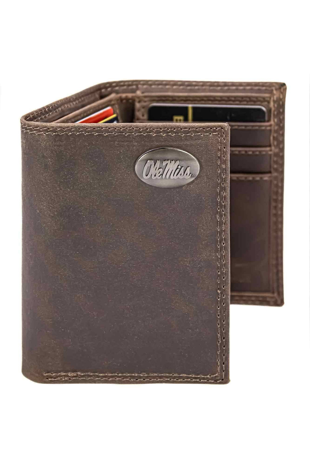 Ole Miss Rebels Men's Collegiate Trifold Leather Wallet.