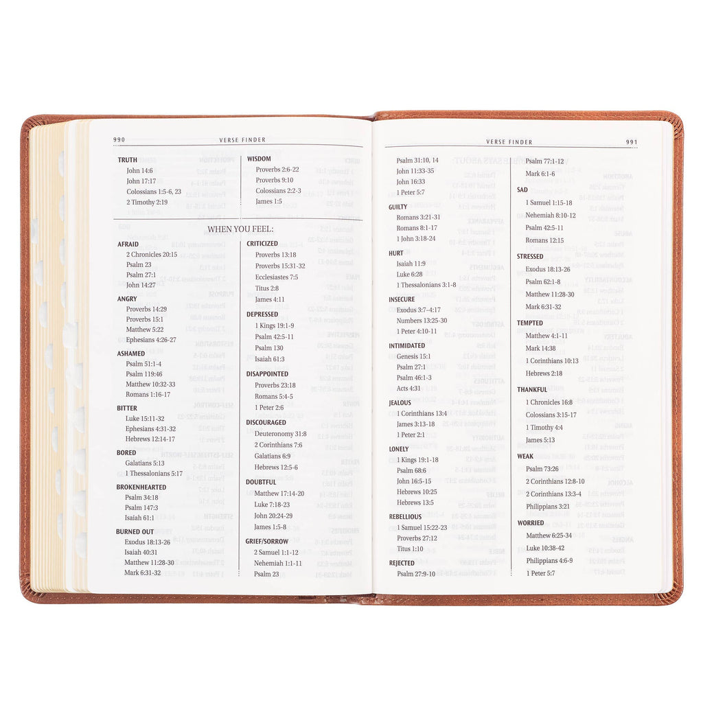 KJV Bible Deluxe Gift Faux Leather, Tan Cross