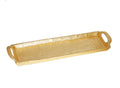 Textured Gold Oblong Tray with Handles - 14"L x 4.25"W