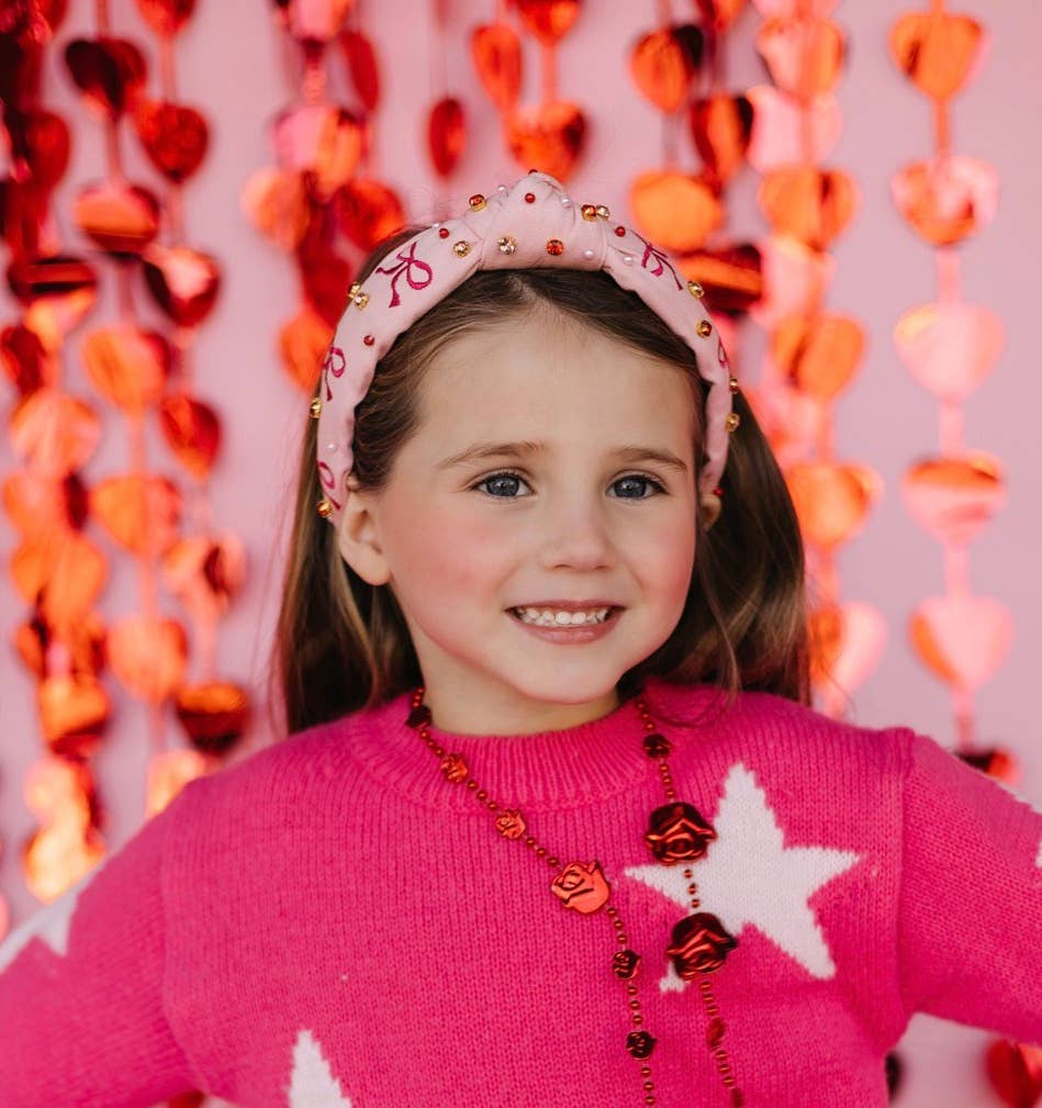  Kid and Tween Pink Bow Knotted Headband