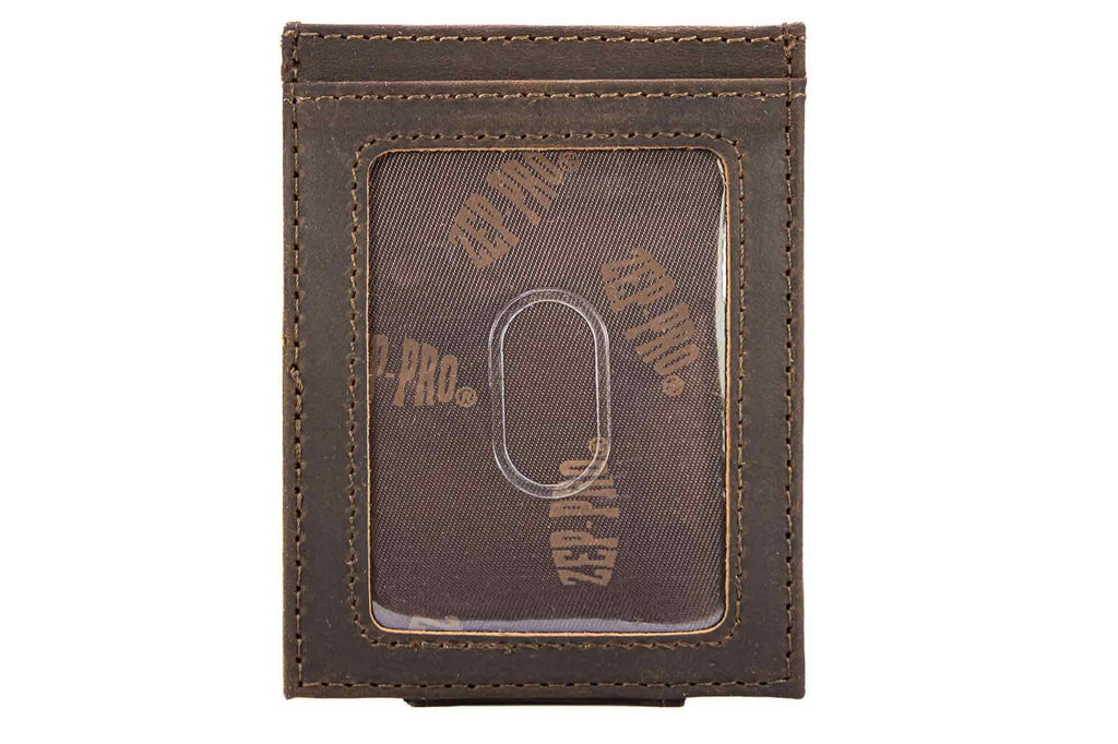 Ole Miss Rebels Men's  Magnetic Front Pocket Leather Wallet.