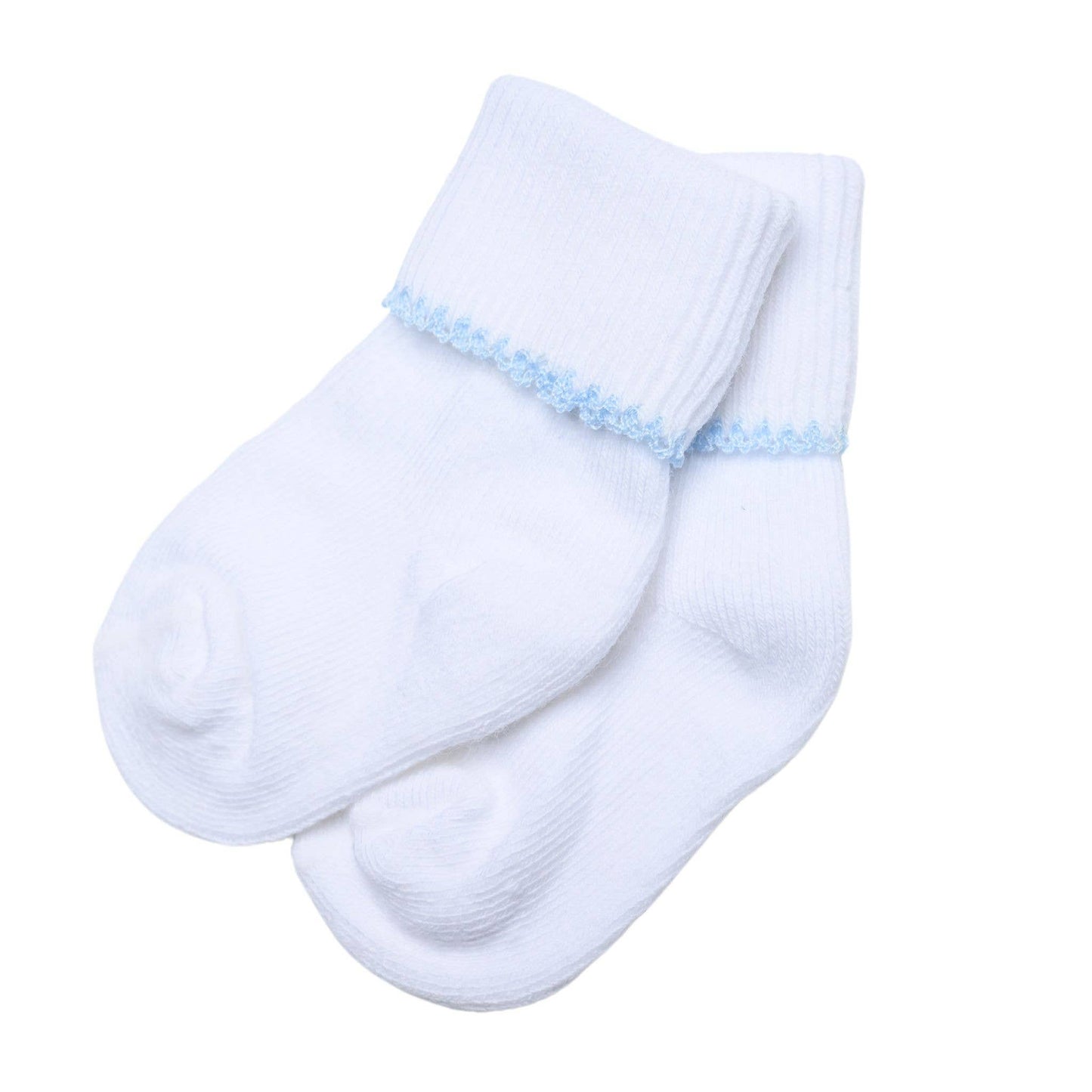 Solid Essentials White Blue Socks
