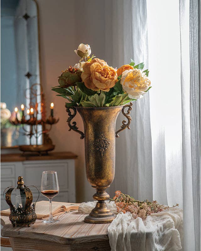 Gold Trophy Vase with Handles