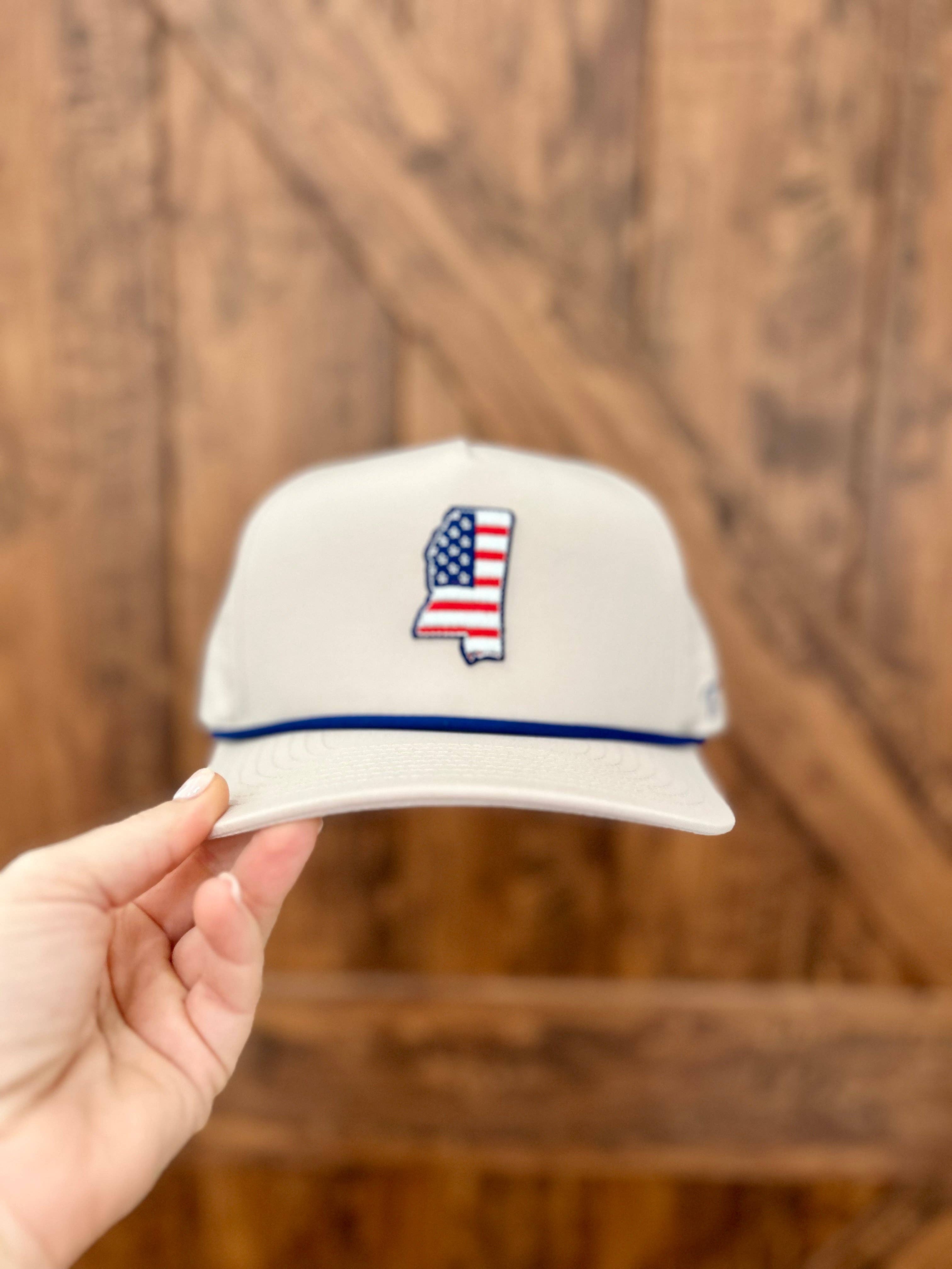 Khaki American Flag Mississippi Hat