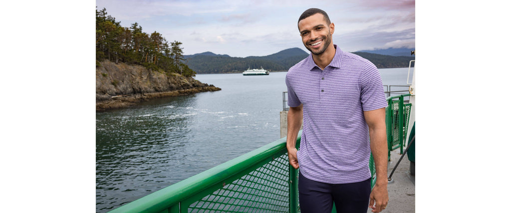 Heather Stripe Polo