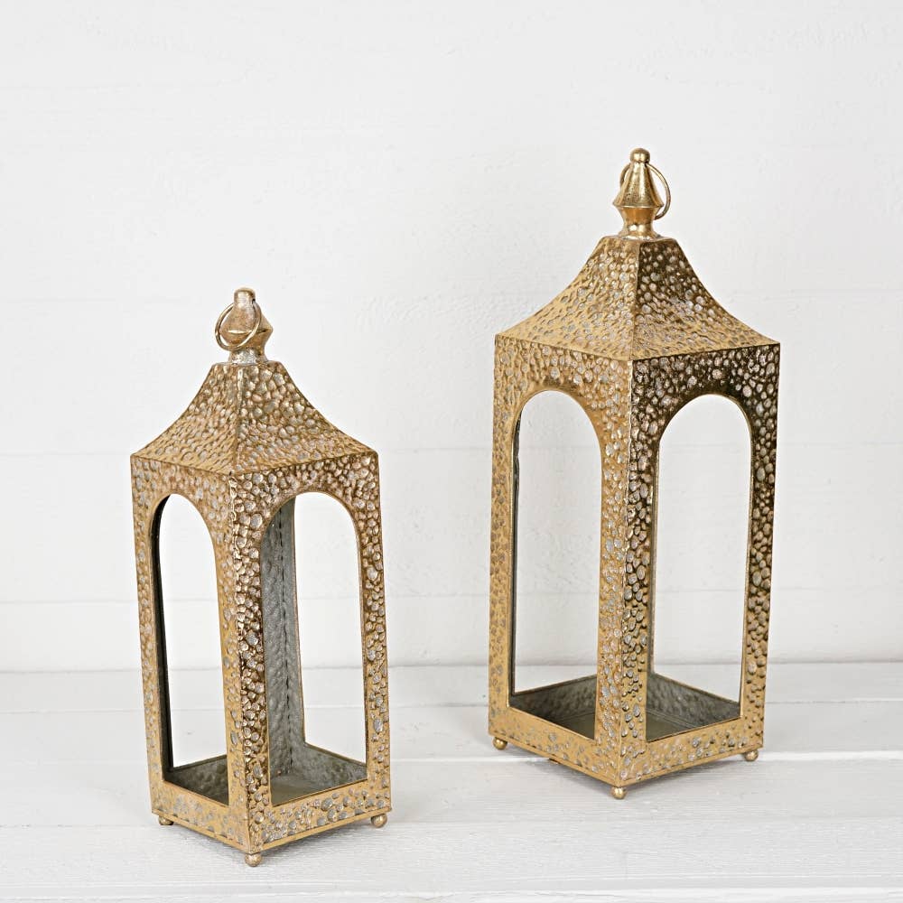 Gold Hammered Lanterns