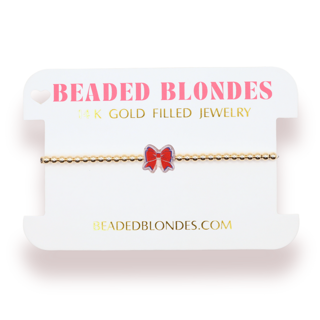 Red and Blue Bow Bracelet