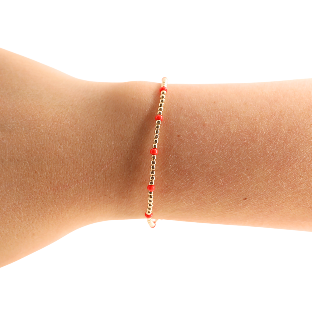 Bright Red Dainty Poppi Bracelet