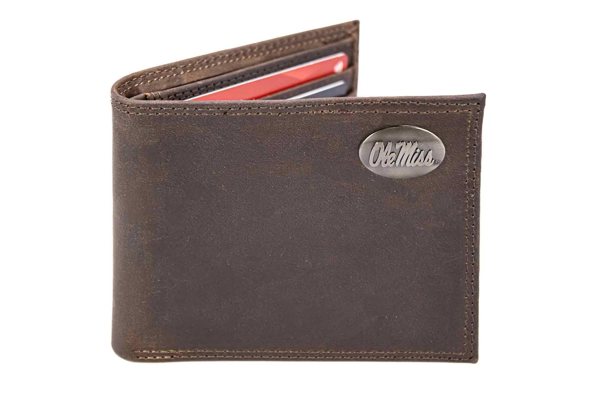 Ole Miss Rebels Men's Collegiate Bifold Leather Wallet.