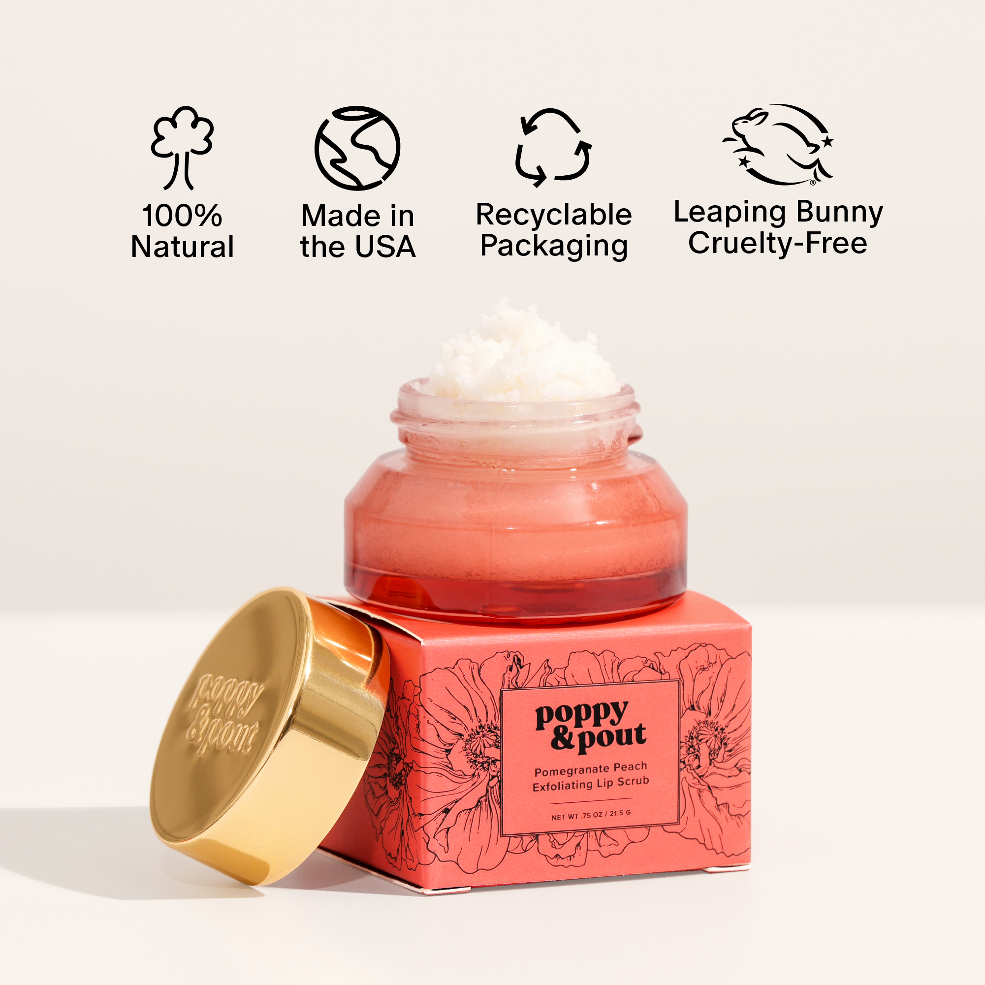 Lip Scrub, Pomegranate Peach