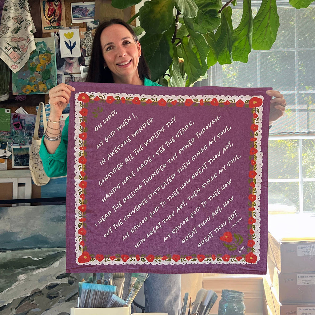 How Great Thou Art Hymn Tea Towel