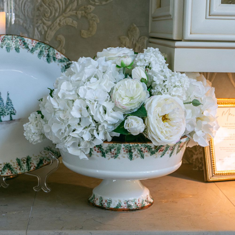 Natale Footed Serving Bowl - Christmas