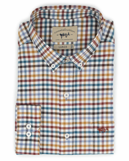 harvest gingham button down