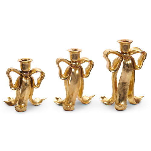gold bow candle sticks