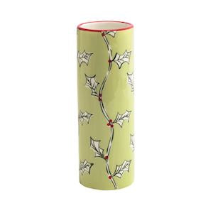 Holly Painted Stem Vase