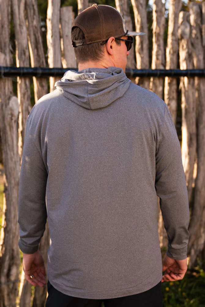 dark heather grey performance hoodie