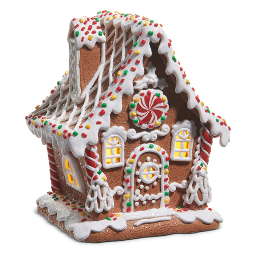 lighted gingerbread house