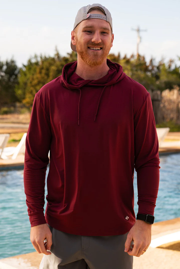 maroon performance hoodie